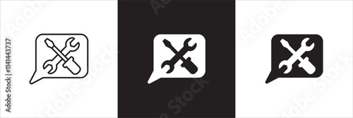 Customer service and support manual book icon set. Help center and information document icons. Technical support instruction signs. Vector stock illustration.
