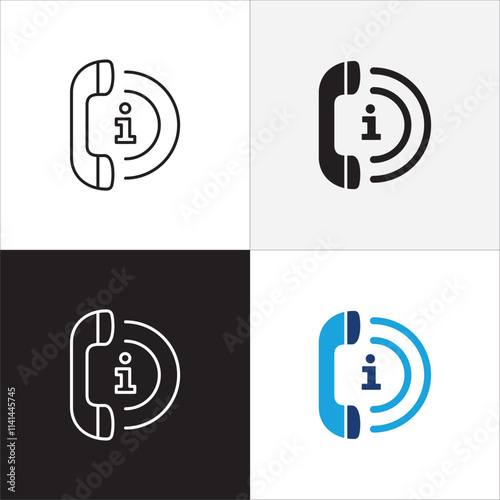 Customer service and support phone icon set. Help center and information hot line telephone icons. technical support mail contact signs. Vector stock illustration.