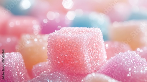 Sweet Sugar Candy Cubes: A Delightful Close-Up photo