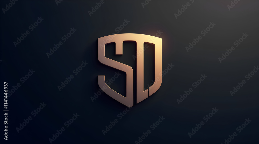 Stylized Bronze Shield Emblem with SD Initials on a Dark Background Stylized Bronze Shield Emblem with SD Initials on a Dark Background