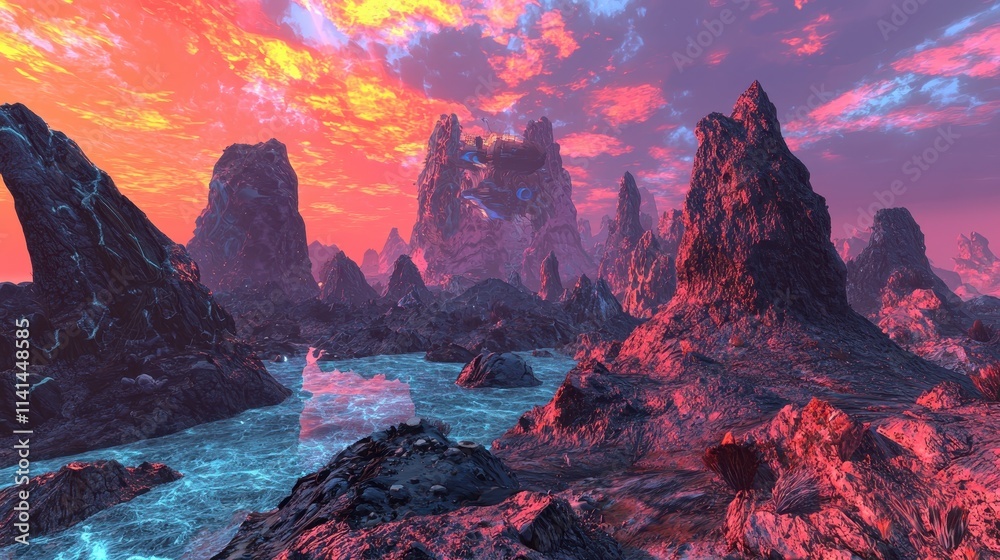 Obraz premium Mystic Mechanical Mountain