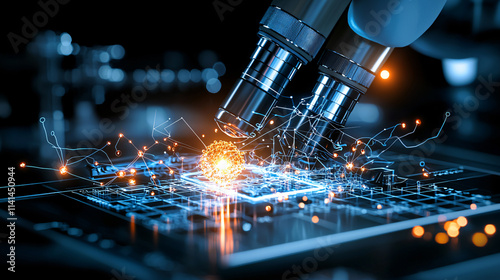 close up of cutting edge medical device in action, showcasing advanced technology and intricate details. scene highlights innovation and precision in medical applications