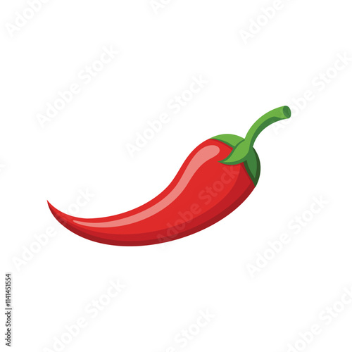 Cayenne pepper isolated flat vector illustration on white background.