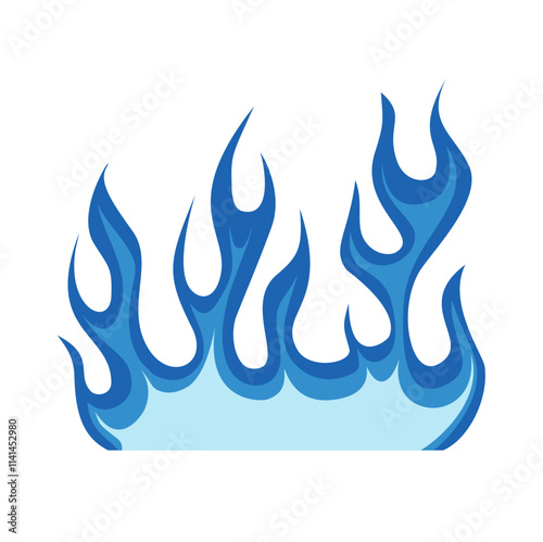 Blue fire icon. Symbol of burning natural gas. Vector illustration isolated on a white background