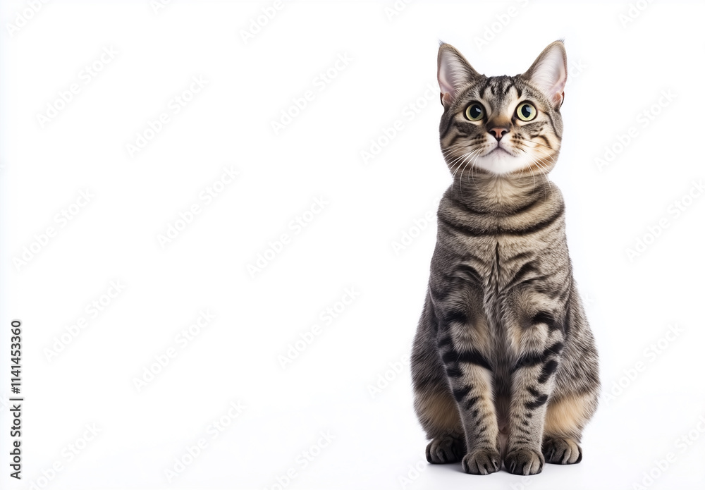 CUTE CAT ON WHITE ISOLATED STUDIO BACKGROUND CUTE CAT ON WHITE ISOLATED STUDIO BACKGROUND