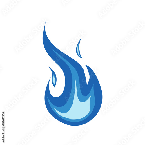 Blue fire icon. Symbol of burning natural gas. Vector illustration isolated on a white background