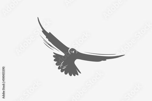 Falcon move fast attack silhouette logo or symbol vector
