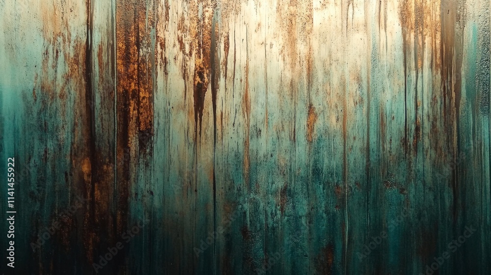 Fototapeta premium Rustic Teal and Rust Textured Wall Background