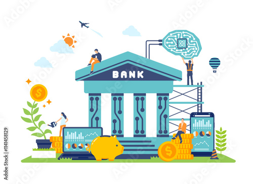 BaaS ( Banking as a Service ) vector illustration