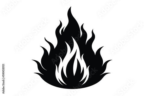 fire black color on white background C.eps