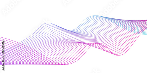 Wavy vector line abstract, business wave curve lines,Abstract wavy lines gradient vector illustration,graphic element isolated on white background,Desktop background, Wallpaper, Business banner, poste