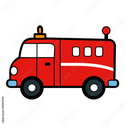 Hand-Drawn Firetruck Vector Illustration: A Perfect Design for Your Projects