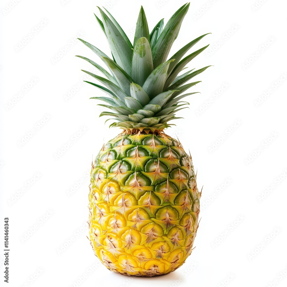 Fototapeta premium Fresh ripe pineapple isolated on white background.