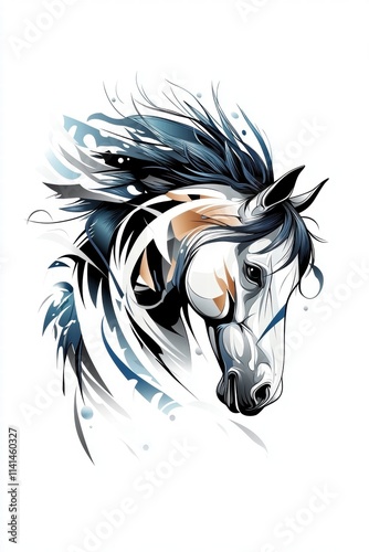 Abstract Horse Head Design. photo