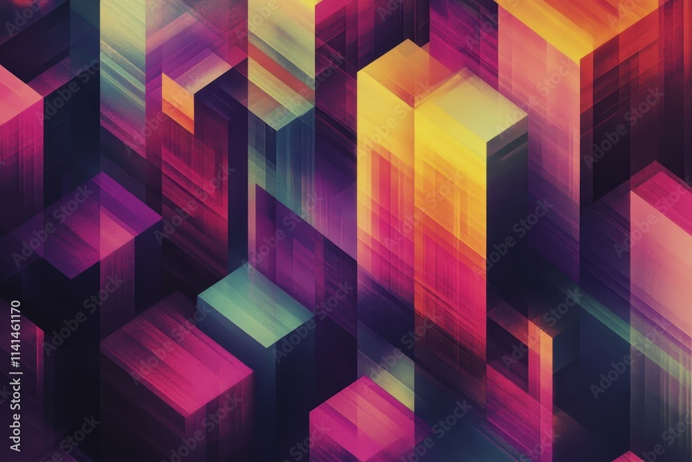 Abstract Geometric Pattern with Warm and Cool Hues Abstract Geometric Pattern with Warm and Cool Hues