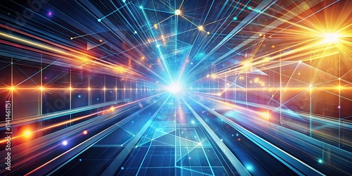 Abstract technology background with streaks of light speed in geometric shapes  abstract  technology  background  light