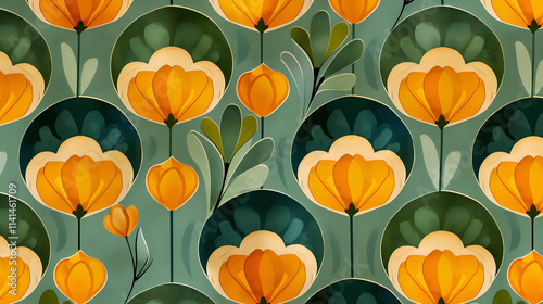 Eastern-Inspired Floral Pattern in Bright Colors