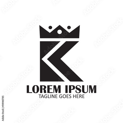 Silhouette crown or letter k logo design