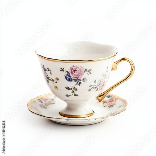 Wallpaper Mural Elegant floral teacup and saucer set. Torontodigital.ca
