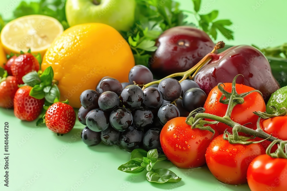 Antioxidants, Foods rich in antioxidants, light green background