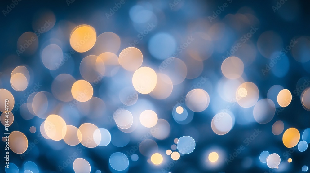 Soft white bokeh circles on blue background, abstract light blur effect Soft white bokeh circles on blue background, abstract light blur effect