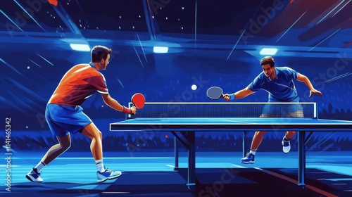 High-quality digital graphics featuring table tennis competition.
