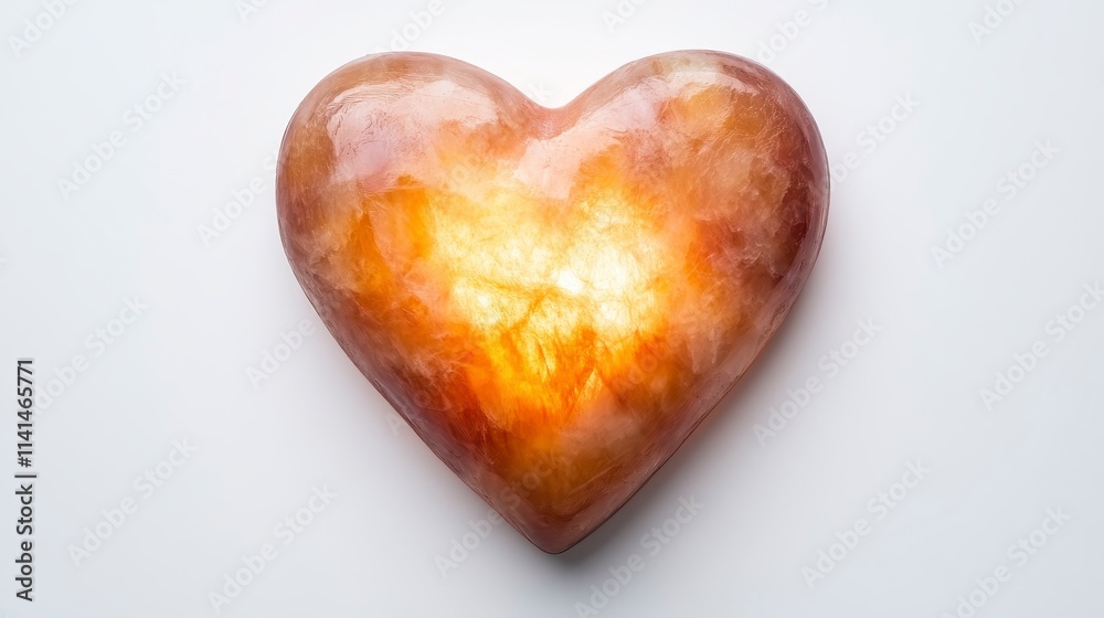 A glowing heart-shaped stone radiates warmth and beauty, showcasing rich colors and intricate patterns, symbolizing love and positivity. A glowing heart-shaped stone radiates warmth and beauty, showcasing rich colors and intricate patterns, symbolizing love and positivity.