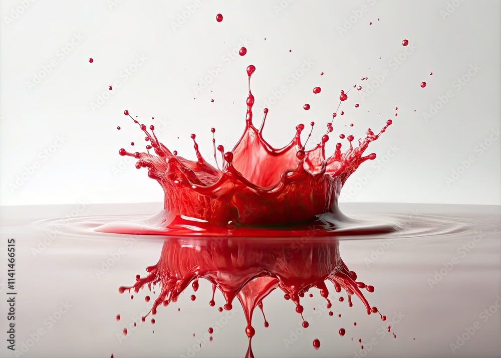 Minimalist art: a vibrant red splash bursts on a stark white canvas. Minimalist art: a vibrant red splash bursts on a stark white canvas.