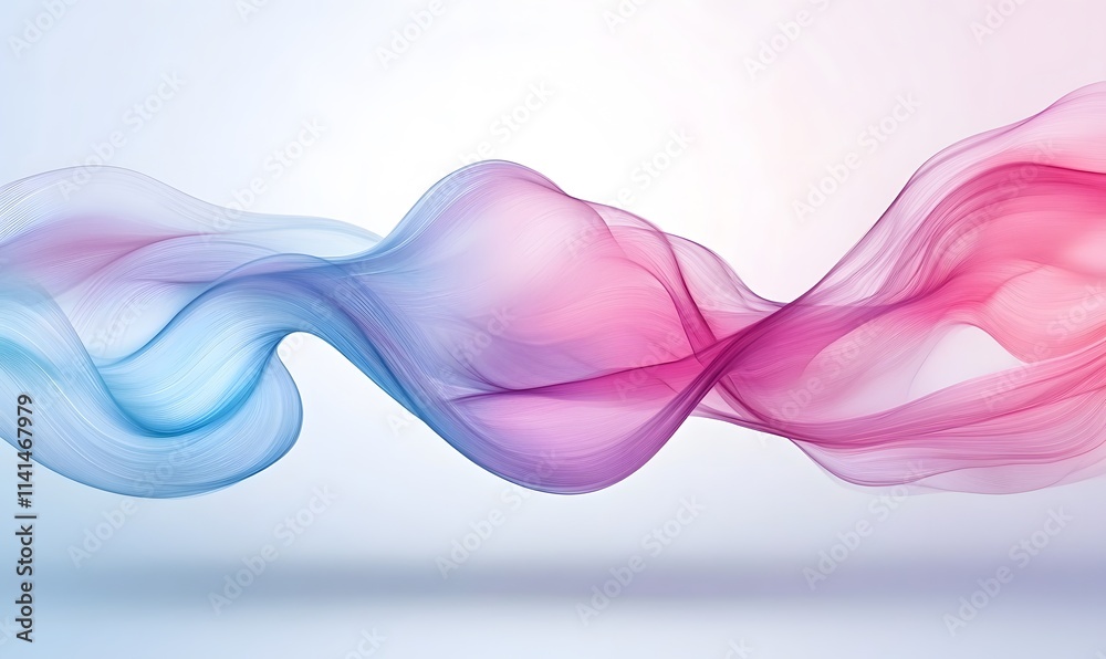 Abstract wavy flowing shapes of pink and blue on white background. Abstract wavy flowing shapes of pink and blue on white background.