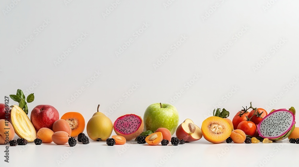 A vibrant arrangement of fresh fruits, A vibrant arrangement of fresh fruits,