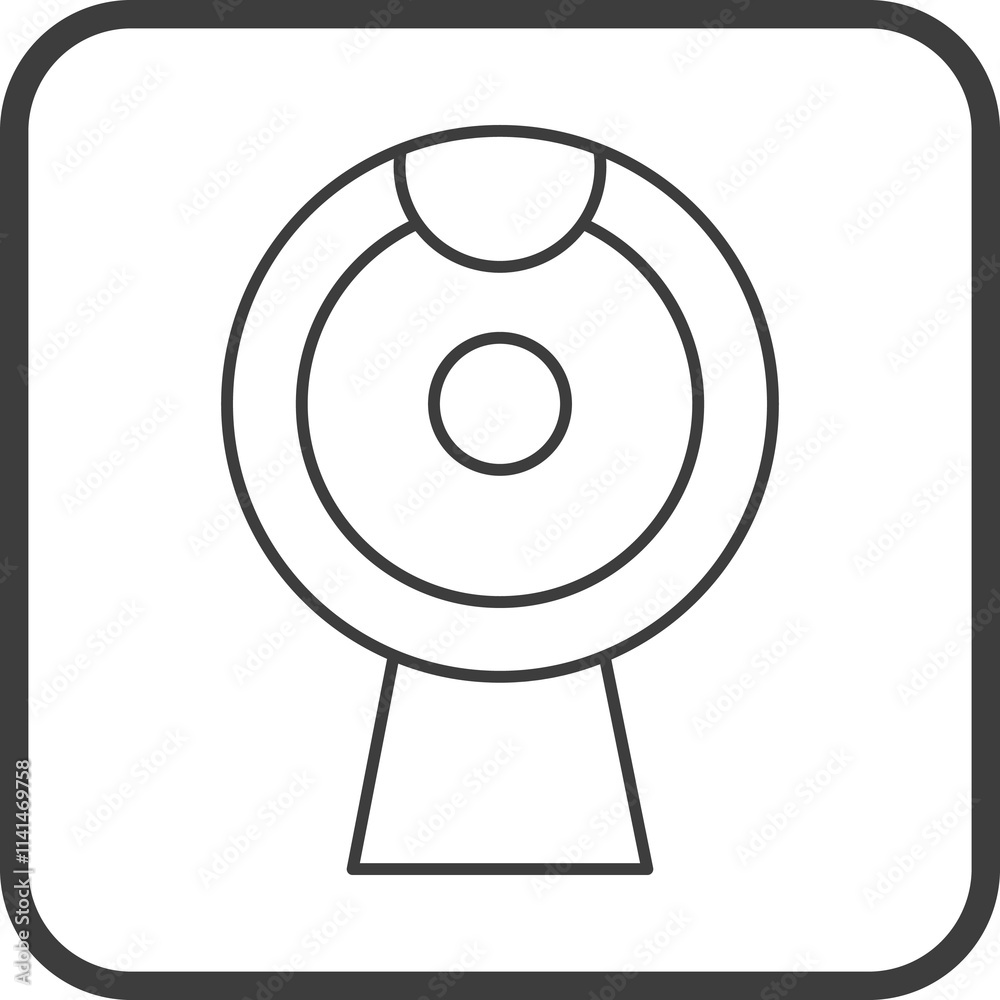 webcam icon in line black square frames, line icon webcam icon in line black square frames, line icon
