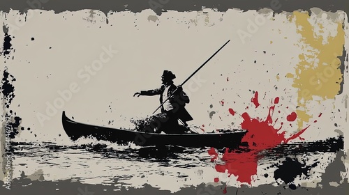 vibrant modern art of george washington crossing the delaware - perfect for sports room decor and patriotic wall art!