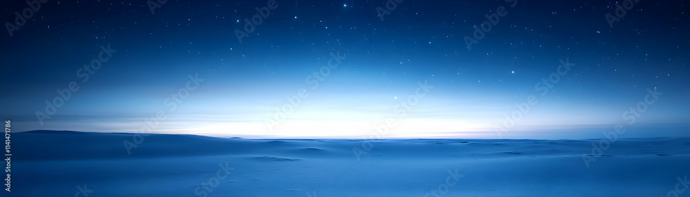 Tranquil seascape at dusk with a mesmerizing blend of blue tones and a serene horizon.