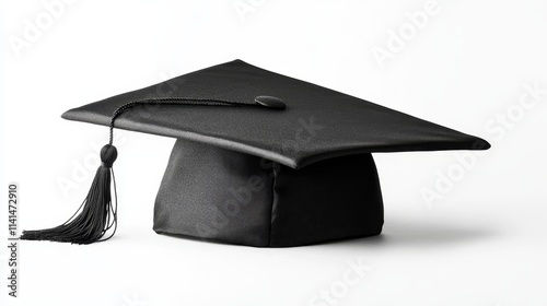 graduation hat on white background. black graduation hat on white background