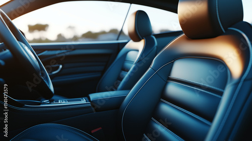 Wallpaper Mural The front seats and headrests in the modern car interior are extremely comfortable, with sleek black leather upholstery and an elegant design that is suitable for luxury travel. Torontodigital.ca