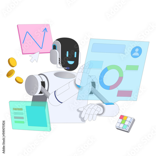 Robo-advisor working on holographic screen