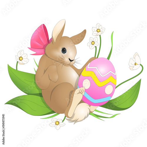 Easter bunny with easter egg