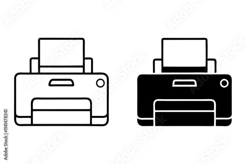 Printer silhouette vector.