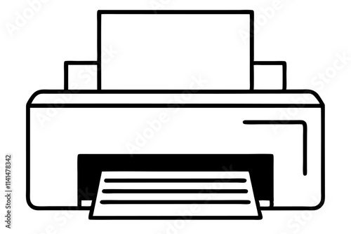 Printer silhouette vector.