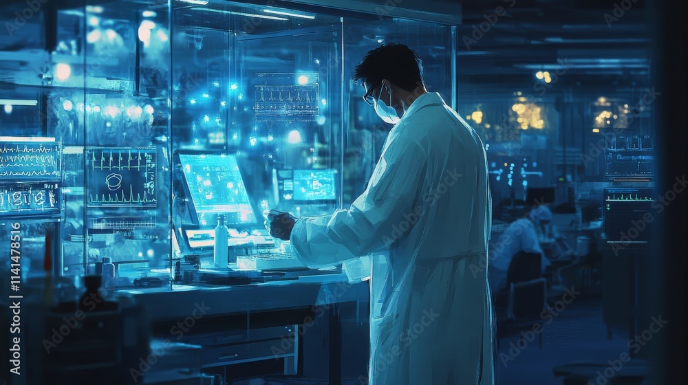 Image of a male doctor being careful Image of a male doctor being careful