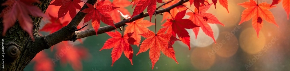 Red maple leaves cling to gnarled branch ends, seasons, deciduous tree, red Red maple leaves cling to gnarled branch ends, seasons, deciduous tree, red