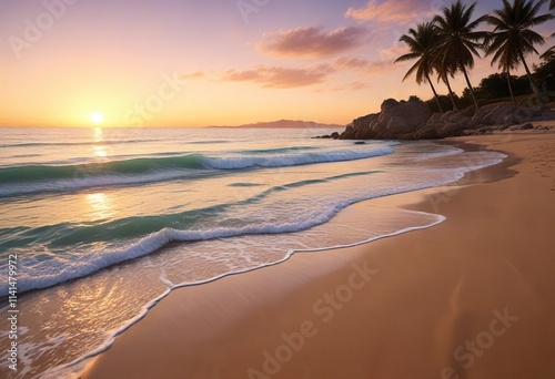 Sandy beach with Mediterranean Sea in Puzol Valencia, sandy beach, beach photo