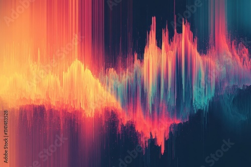 Abstract Digital Art Colorful Vertical Streaks