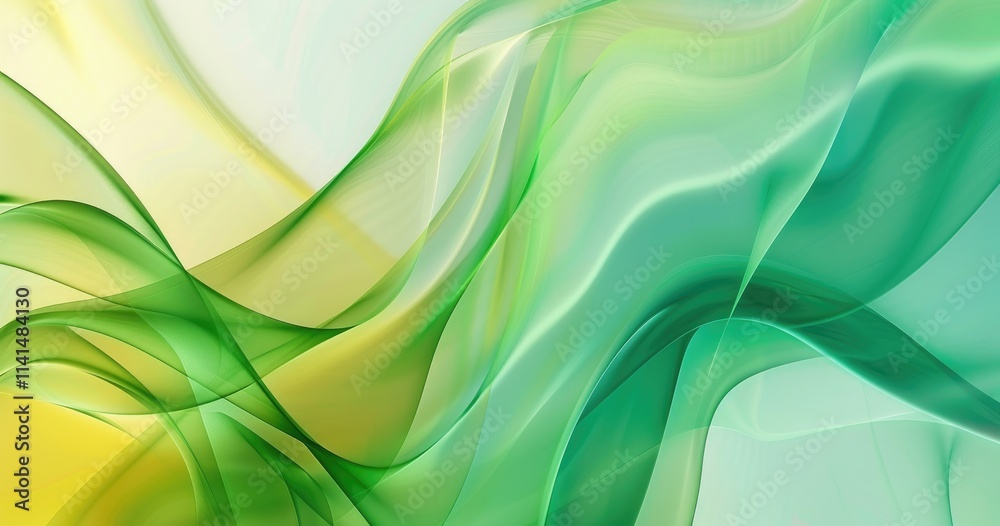 Abstract wavy patterns in green and yellow hues create a serene and modern visual effect. Abstract wavy patterns in green and yellow hues create a serene and modern visual effect.