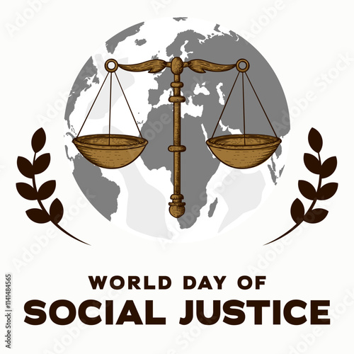 hand drawn world day of social justice illustration