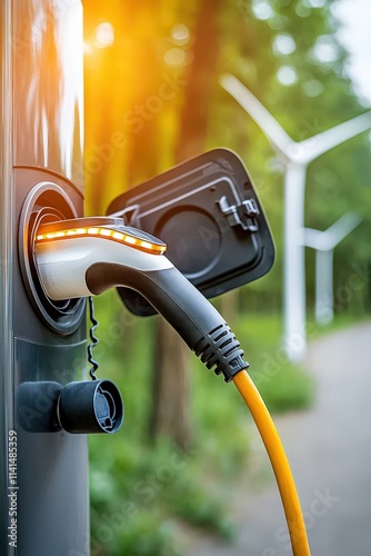 Electric vehicle fleet charging with solar and wind power sources