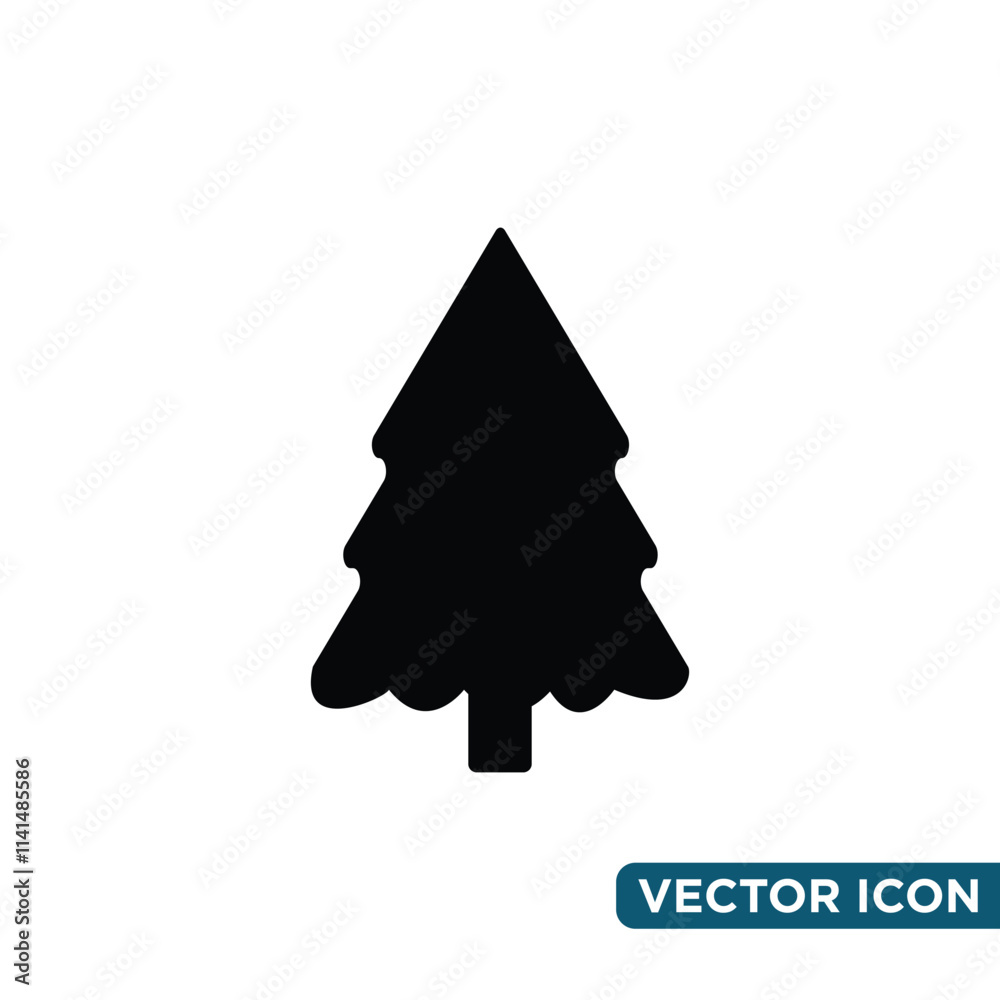 Minimalist Design Template Christmas Tree Icon Minimalist Design Template Christmas Tree Icon