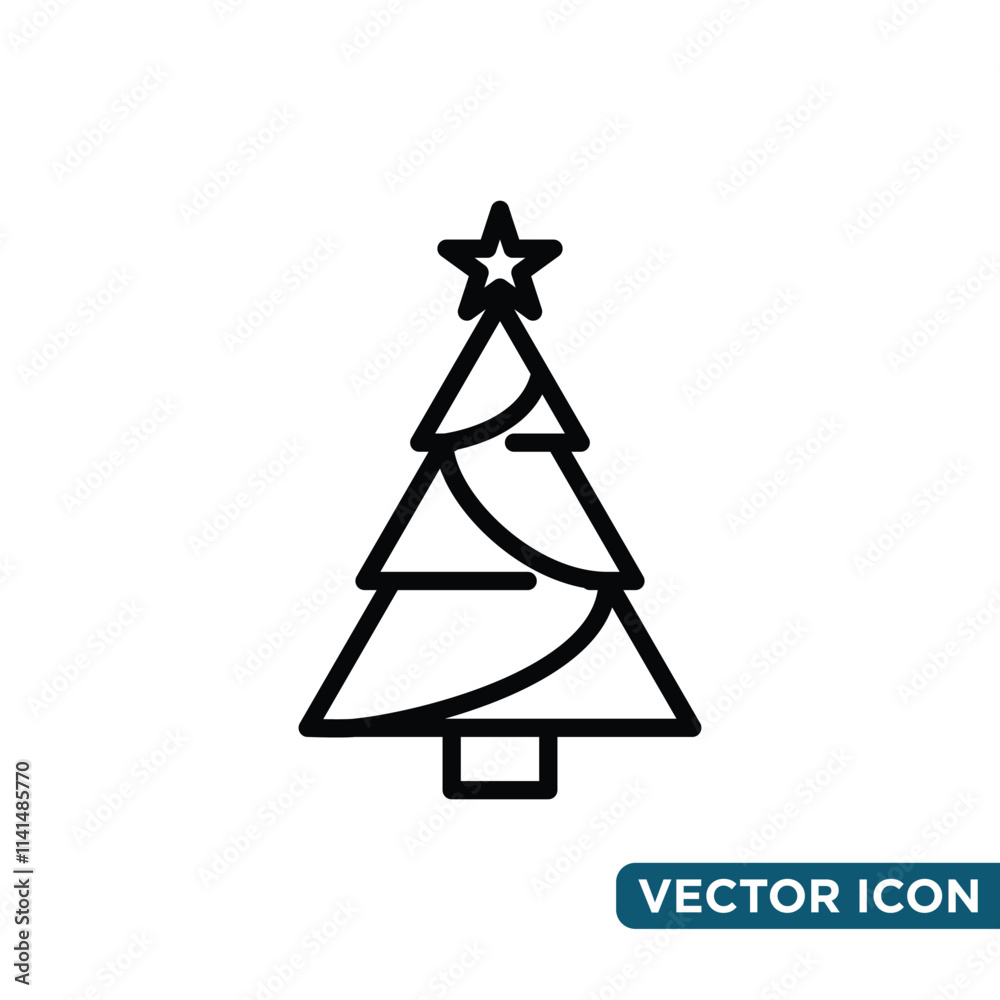 Minimalist Design Template Christmas Tree Icon Minimalist Design Template Christmas Tree Icon