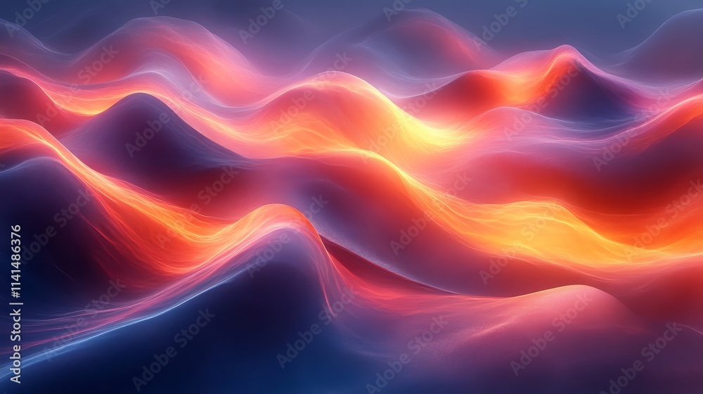 Abstract glowing waves in a vibrant color Abstract glowing waves in a vibrant color