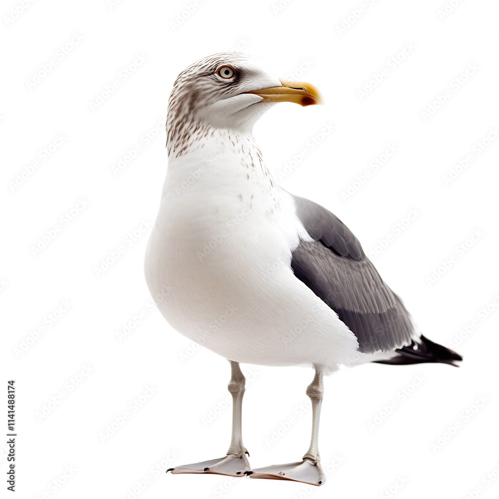 Graceful Seagull in Aerial Flight Over the Coastal Ocean Graceful Seagull in Aerial Flight Over the Coastal Ocean